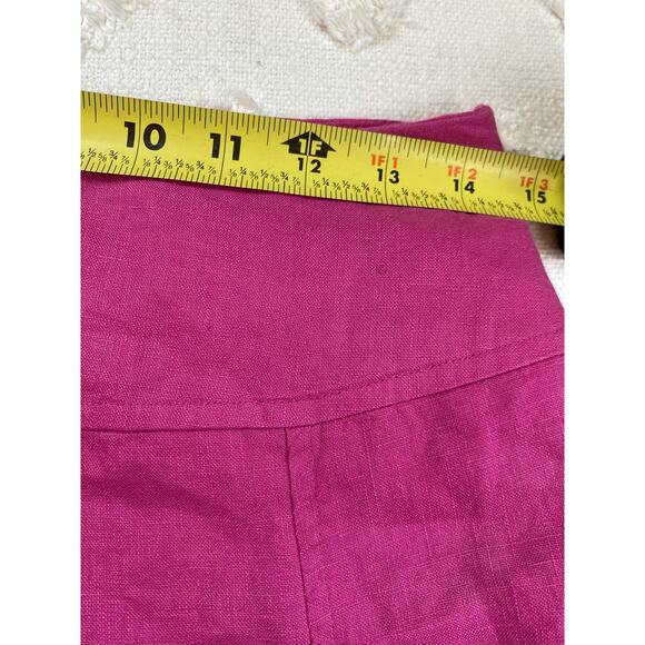 Your Six Sense 100% Linen Pink Midi Skirt Beach Coastal Floral Detail Coquette - Picture 7 of 9